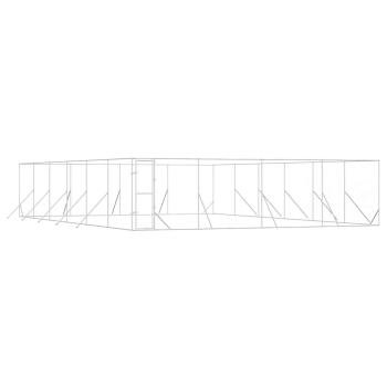 Outdoor-Hundezwinger Silbern 8x12x2 m Verzinkter Stahl