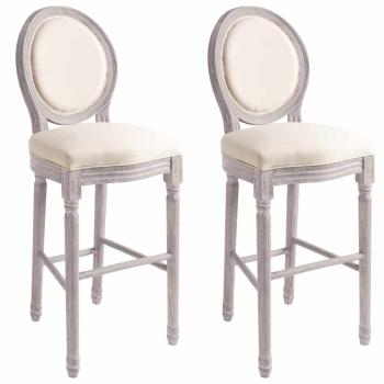 ARDEBO.de - Barhocker 2 Stk. Wei? Leinen