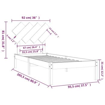 Massivholzbett 90x200 cm