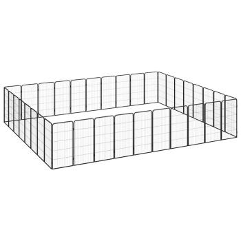 ARDEBO.de - 36-tlg. Hundelaufstall Schwarz 50x100cm Stahl Pulverbeschichtet