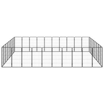36-tlg. Hundelaufstall Schwarz 50x100cm Stahl Pulverbeschichtet
