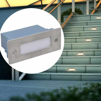 ARDEBO.de - LED-Wandeinbauleuchten für Treppen 6 Stk. 44x111x56 mm