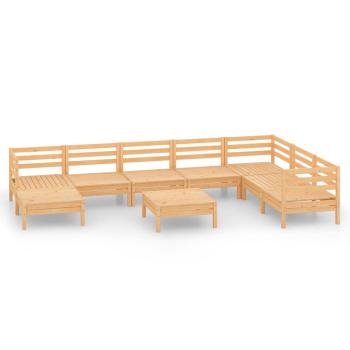 9-tlg. Garten-Lounge-Set Massivholz Kiefer