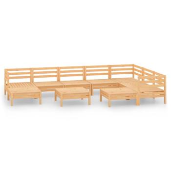 10-tlg. Garten-Lounge-Set Massivholz Kiefer