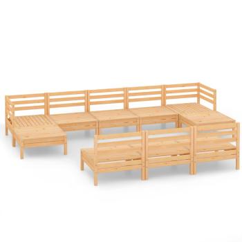 10-tlg. Garten-Lounge-Set Massivholz Kiefer