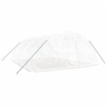 Gewächshaus mit Stahlrahmen Weiß 30 m² 6x5x2,3 m
