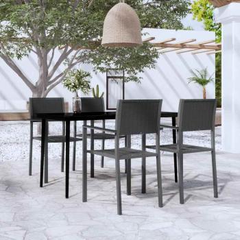ARDEBO.de - 5-tlg. Garten-Essgruppe Schwarz