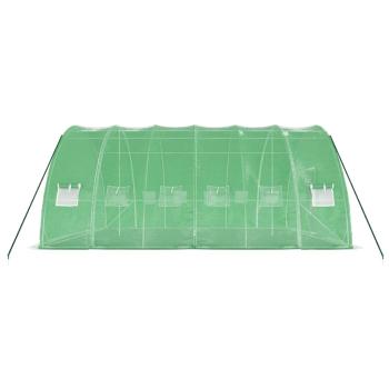 Gewächshaus mit Stahlrahmen Grün 36 m² 6x6x2,85 m