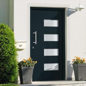 ARDEBO.de - Haustür Aluminium und PVC Anthrazit 100x200 cm