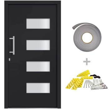 Haustür Aluminium und PVC Anthrazit 100x200 cm