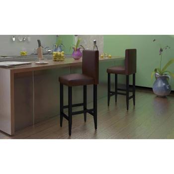 ARDEBO.de - Barshocker 6 Stk. Braun Kunstleder