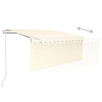 Markise Automatisch mit Rollo LED Windsensor 3,5x2,5m Creme