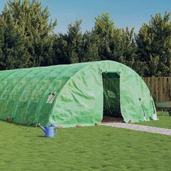ARDEBO.de - Gewächshaus mit Stahlrahmen Grün 70 m² 14x5x2,3 m