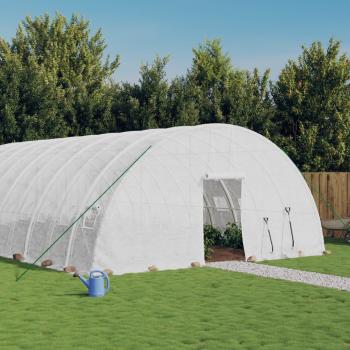 ARDEBO.de - Gewächshaus mit Stahlrahmen Weiß 132 m² 22x6x2,85 m