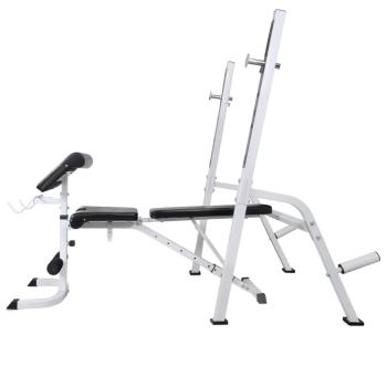 Hantelbank mit Ablage, Langhantel und Kurzhantel-Set 90 kg
