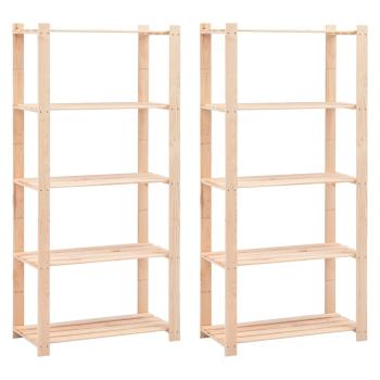 ARDEBO.de - Regale 5 B?den 2 Stk. 80?38?170 cm Kiefer Massivholz 250 kg