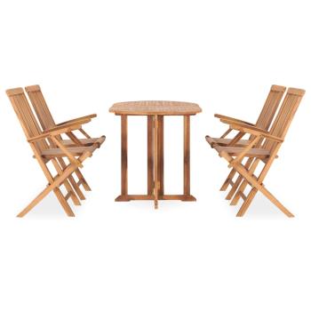 5-tlg. Garten-Essgruppe Klappbar Massivholz Teak