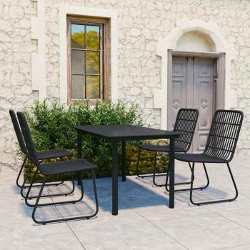 ARDEBO.de - 5-tlg. Garten-Essgruppe Poly Rattan und Glas