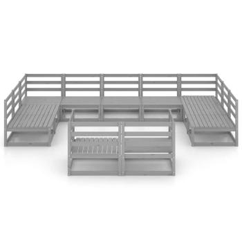 11-tlg. Garten-Lounge-Set Massivholz Kiefer