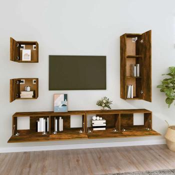 5-tlg. TV-Schrank-Set Räuchereiche Holzwerkstoff
