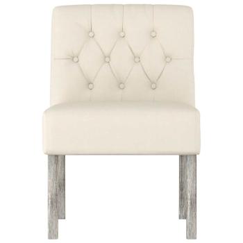 Sessel ohne Armlehne Leinen mit Knopfheftung