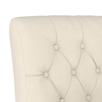 Sessel ohne Armlehne Leinen mit Knopfheftung
