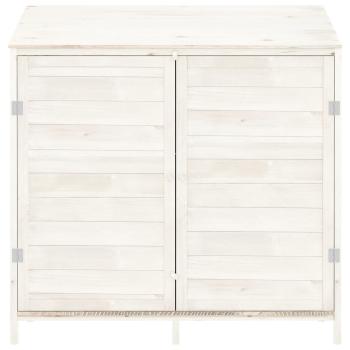 Geräteschuppen Weiß 102x52x112 cm Massivholz Tanne