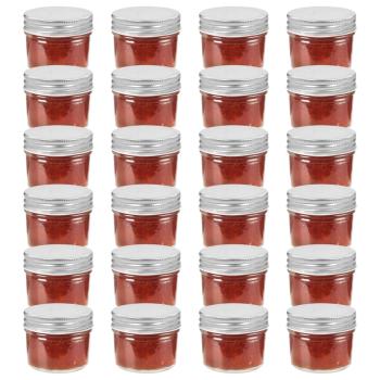 ARDEBO.de - Marmeladengläser mit Silbernen Deckeln 24 Stk. 110 ml