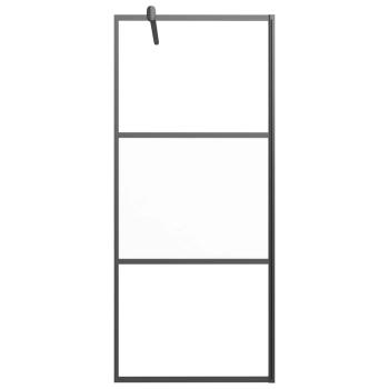 Duschwand f?r Walk-In Dusche 80x195 cm ESG Halbmattiert Schwarz