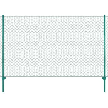 Maschendrahtzaun mit Pfosten Stahl 25 x 2 m Grün