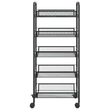 K?chenwagen 5 Etagen Schwarz 46x26x105 cm Eisen