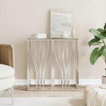 ARDEBO.de - Konsolentisch 70x30x70 cm Edelstahl und Glas