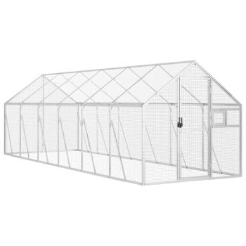 Voliere Silbern 1,79x6x1,85 m Aluminium