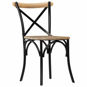 Esszimmerst?hle 6 Stk. Schwarz Mango-Massivholz