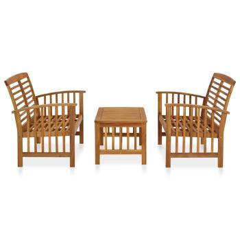 3-tlg. Garten-Lounge-Set Massivholz Akazie