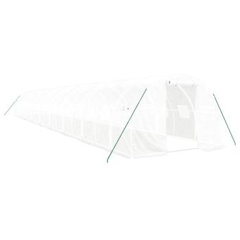 Gewächshaus mit Stahlrahmen Weiß 54 m² 18x3x2 m