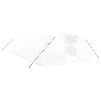Gewächshaus mit Stahlrahmen Weiß 48 m² 12x4x2 m