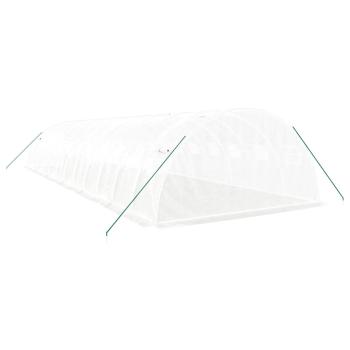 Gewächshaus mit Stahlrahmen Weiß 48 m² 12x4x2 m
