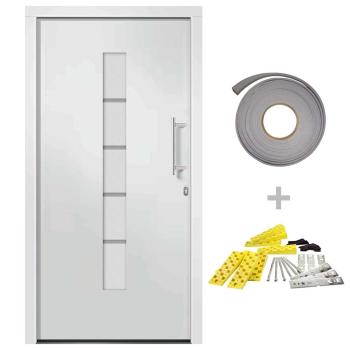 Haustür Aluminium und PVC Weiß 100x200 cm