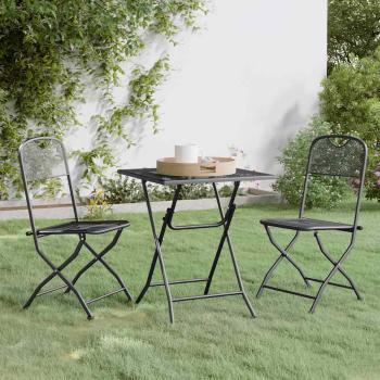 ARDEBO.de - 3-tlg. Garten-Essgruppe Streckmetall Anthrazit