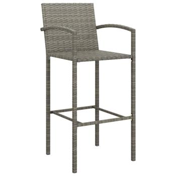 5-tlg. Gartenbar-Set Grau Poly Rattan