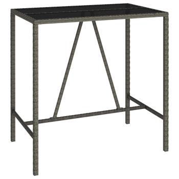 5-tlg. Gartenbar-Set Grau Poly Rattan