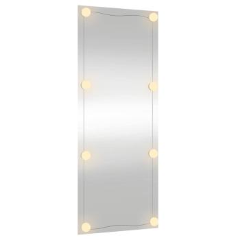 Wandspiegel mit LED-Leuchten 40x100 cm Glas Rechteckig