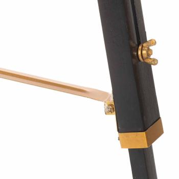 Stativlampe Schwarz und Golden Teak Massivholz 141 cm