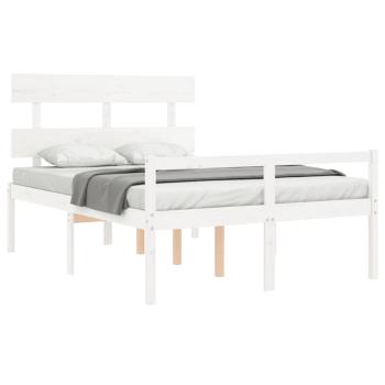Seniorenbett ohne Matratze Weiß Klein Doppelbett Massivholz