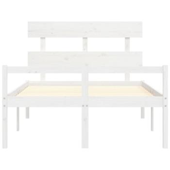 Seniorenbett ohne Matratze Weiß Klein Doppelbett Massivholz