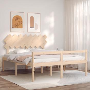 ARDEBO.de - Seniorenbett mit Kopfteil 160x200 cm Massivholz