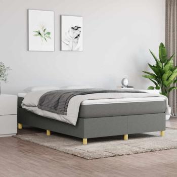 ARDEBO.de - Boxspringbett mit Matratze Dunkelgrau 140x200 cm Stoff