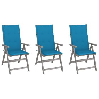 ARDEBO.de - Verstellbare Gartenst?hle 3 Stk. mit Auflagen Massivholz Akazie