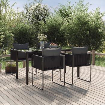 ARDEBO.de - 5-tlg. Garten-Essgruppe Schwarz